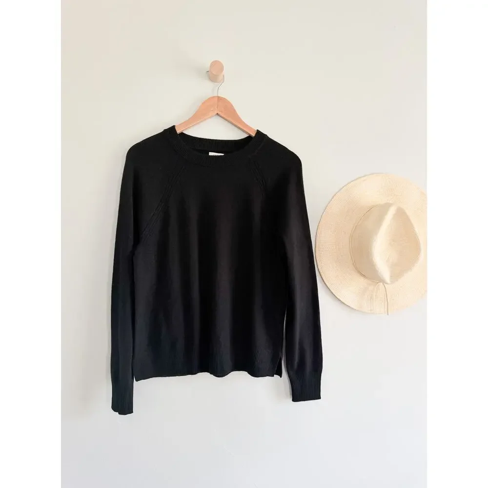 J.Crew Factory | NWT Wool Blend Boyfriend Sweater Black Relaxed | Sz S
